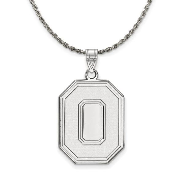 Sterling Silver Ohio State XL Logo 'O' Logo Necklace - 20 Inch - Picture 1 of 7
